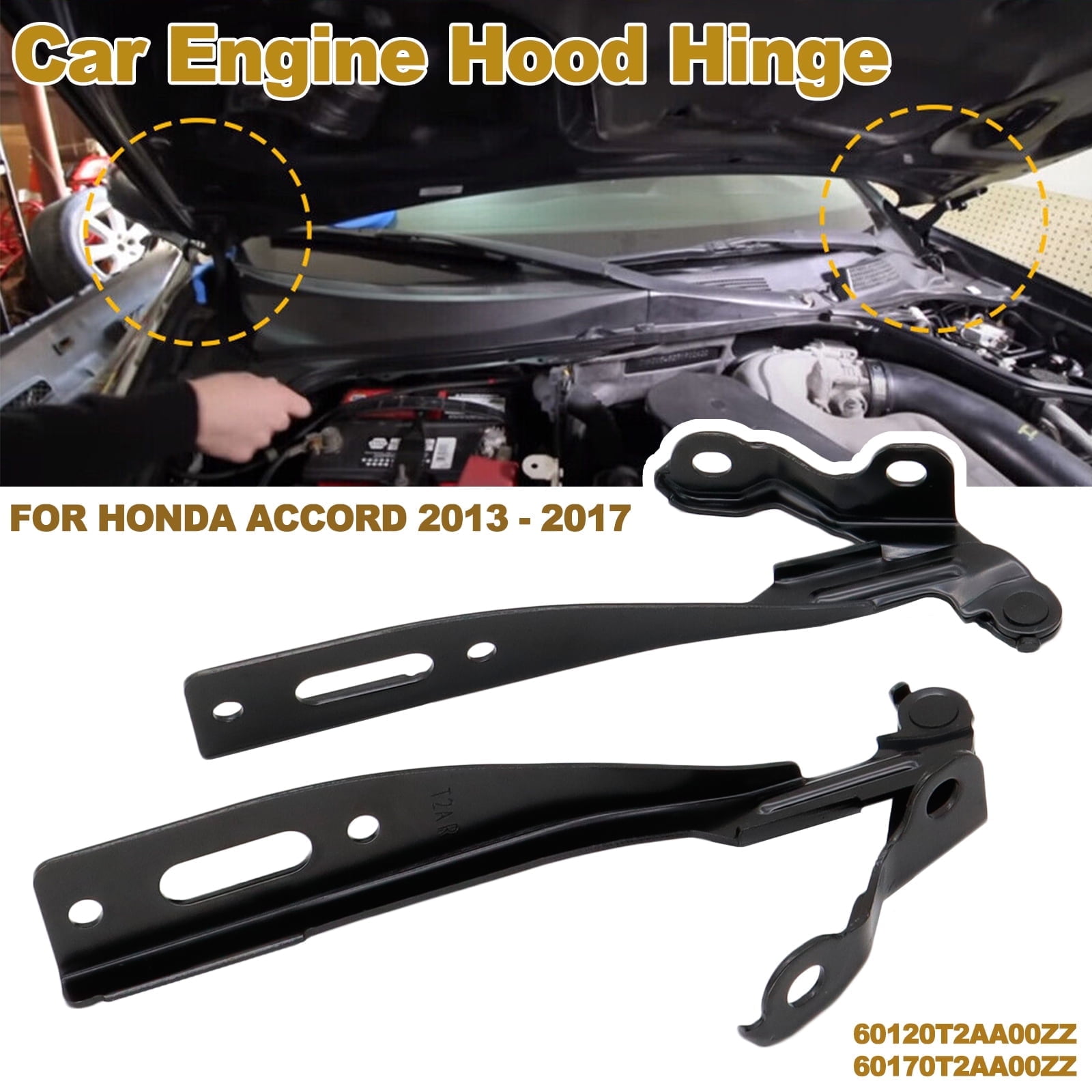 Pair Of Hood Hinges – Left & Right – Fits 2003-2007 Honda Accord (2-Door & 4-Door)