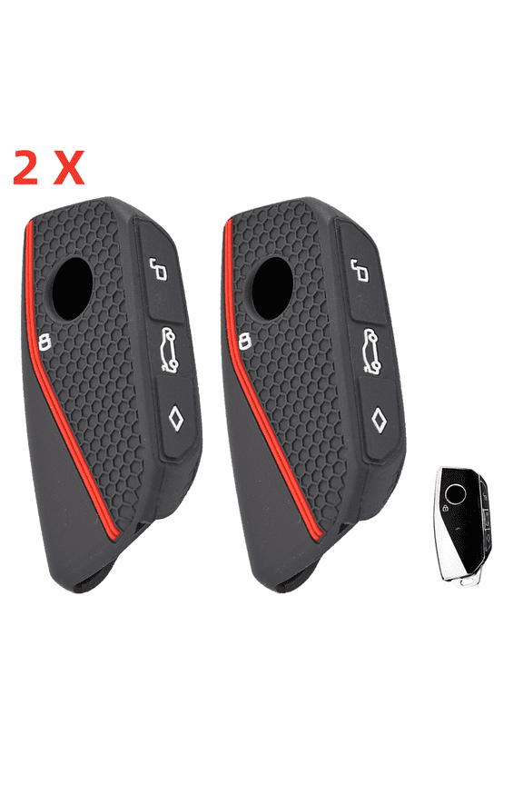 2Pcs Silicone Key Chain Ring Fob Cover Case Shell for BMW Ix I7 Xm X7 BMW X5