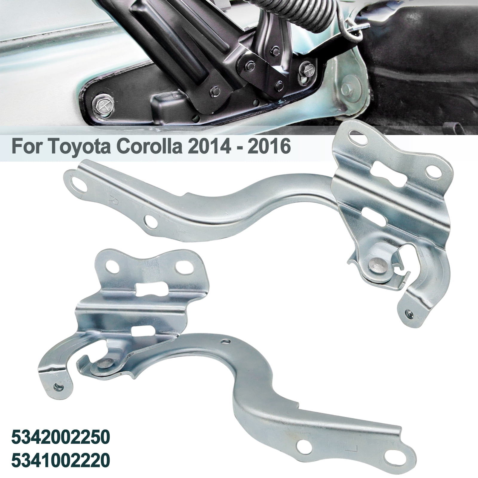 Pair Hood Hinges For Toyota Corolla 2014-2015-2016 Sedan - Left & Right - OEM 5341002220 5342002250