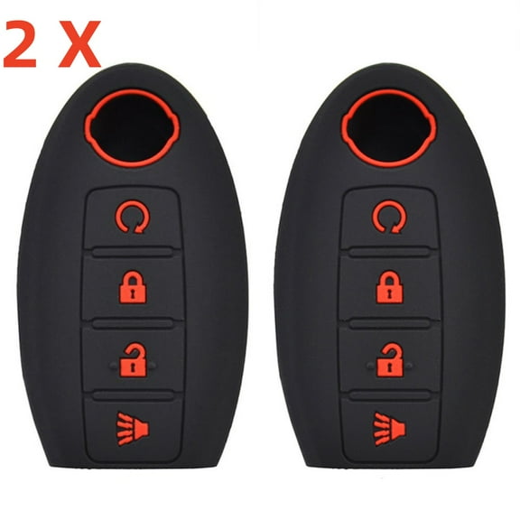 DON'T TOUCH MY KEY  2x Silicone Key Fob Cover Remote Case for Nissan Altima Maxima Murano 4 Button