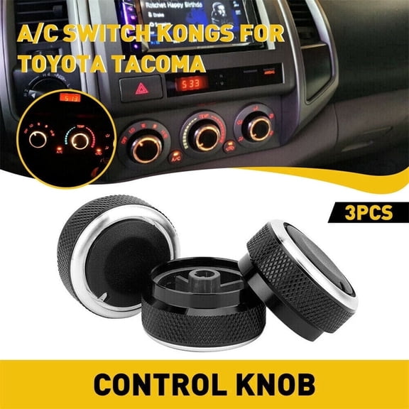 XUKEY 3-Pack Car Air Condition Switch Control A/C Knob for Toyota Tacoma 2005-2015