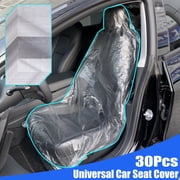 xukey 30pcs مقعد سيارة بلاستيكية يمكن التخلص منها يغطي حامي عالمي شفاف