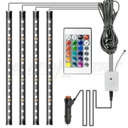 XUKEY 4X 60LED Car Interior Atmosphere Neon Lights Strip Lamp Wireless Remote Control Multi Color