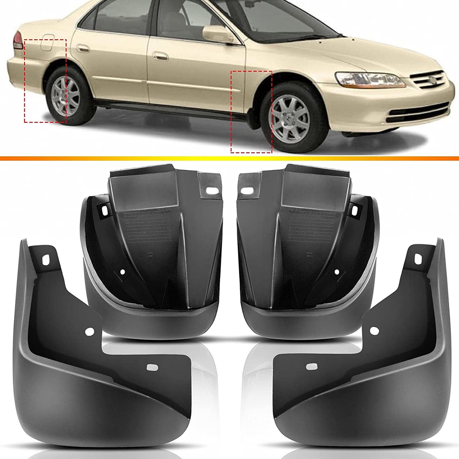 XUKEY 4x Splash Guards Mud Flaps for Honda Accord Sedan 1998 - 2003 Fender