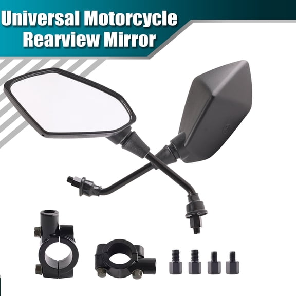2Pcs Universal Motorcycle Side Mirrors 7/8'' 22mm Handle Bar for ATV E-Bike
