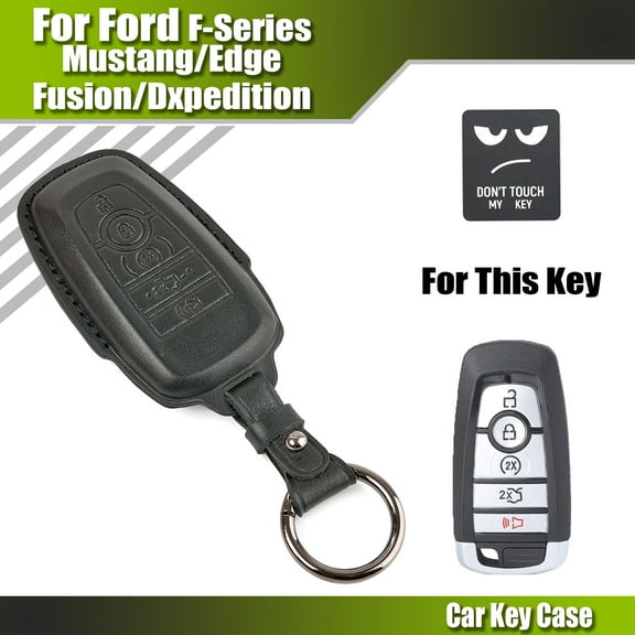 DON'T TOUCH MY KEY Car Key Shell Cover Case Genuine Leather for Ford F150 Raptor Edge Expedition