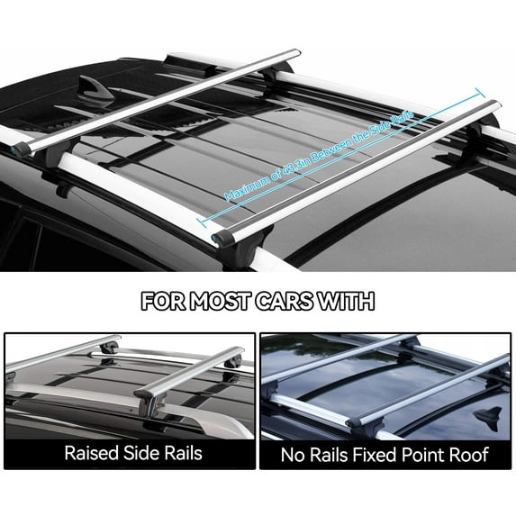 XUKEY Car Roof Racks Cross Bars Crossbars Universal 47.2in Luggage Carrier Anti Theft