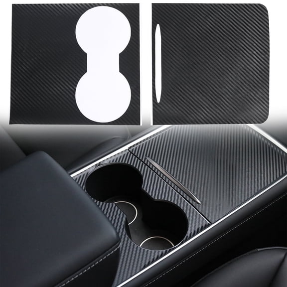 XUKEY Carbon Fiber Texture Center Console Wrap Cover Stickers for Tesla Model 3 Y 2021-2023