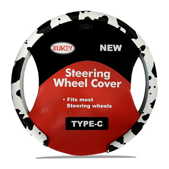 XUKEY Cow Print Car Steering Wheel Cover Breathable Non-Slip Ultra-Thin Universal