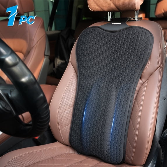 XUKEY Lumbar Support Pillow for Car Seat Back Support Backrest Cushion Pad Black