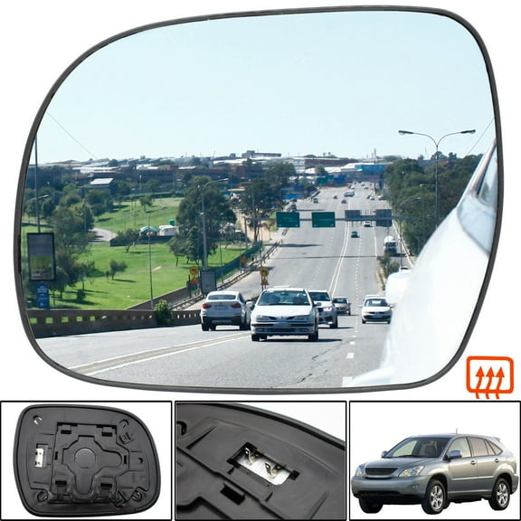 XUKEY Mirror Glass Replacement Driver Left Side Mirror Heated with Backing Plate for Lexus RX330 RX350 RX400H RX300 2004-2009