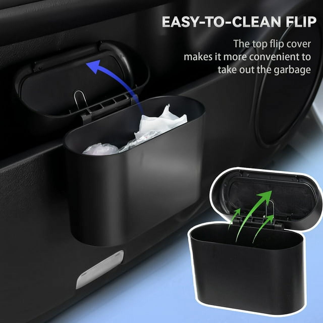 Universal Car Trash Can Auto Organizer Storage Box With Swing Lid