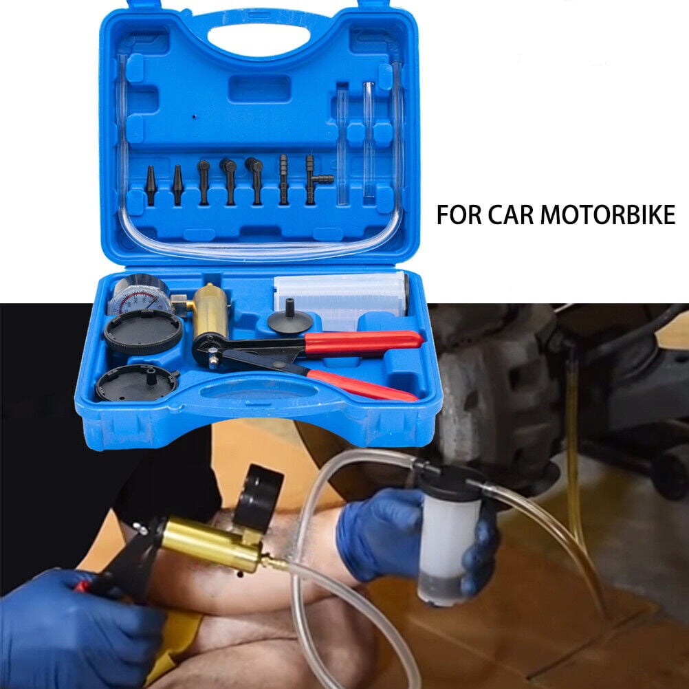 XUKEY Universal Hand Held Vacuum Pressure Pump Tester Set Brake Fluid Bleeder Bleeding Tools