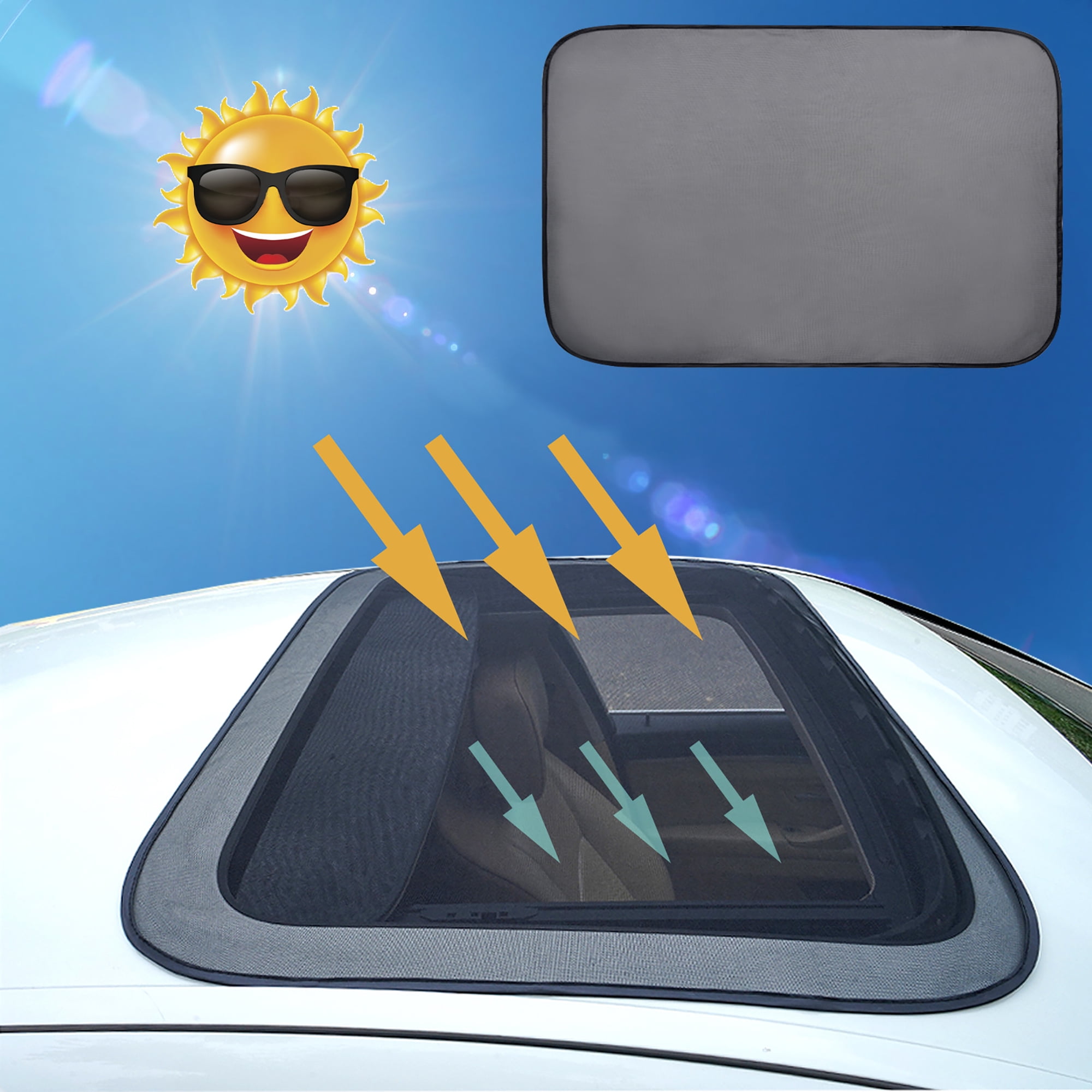 XUKEY Universal Magnetic Car Sunroof Sunshade Cover Moon Roof Mesh Camping Screen Awnings Bugs Tent