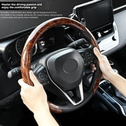 XUKEY Wood Grain Car Steering Wheel Cover for O/D Type Ultra-thin Breathable Non-slip