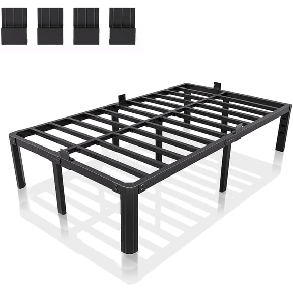 XUKIL 14 Inch Heavy Duty Bed Frame Full Size, Metal Platform Full Bed Frames, Noise-Free No Box Spring Needed, Underbed Storage & Sturdy Mattress Stoppers, Easy Assembly