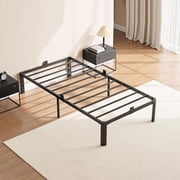 XUKIL 14 Inch Twin Size Bed Frame, Heavy Duty Metal Platform Twin Bed Frames with Steel Slats & Sturdy Mattress Stoppers, UnderBed Storage, Noise-Free No Box Spring Needed, Easy Assembly
