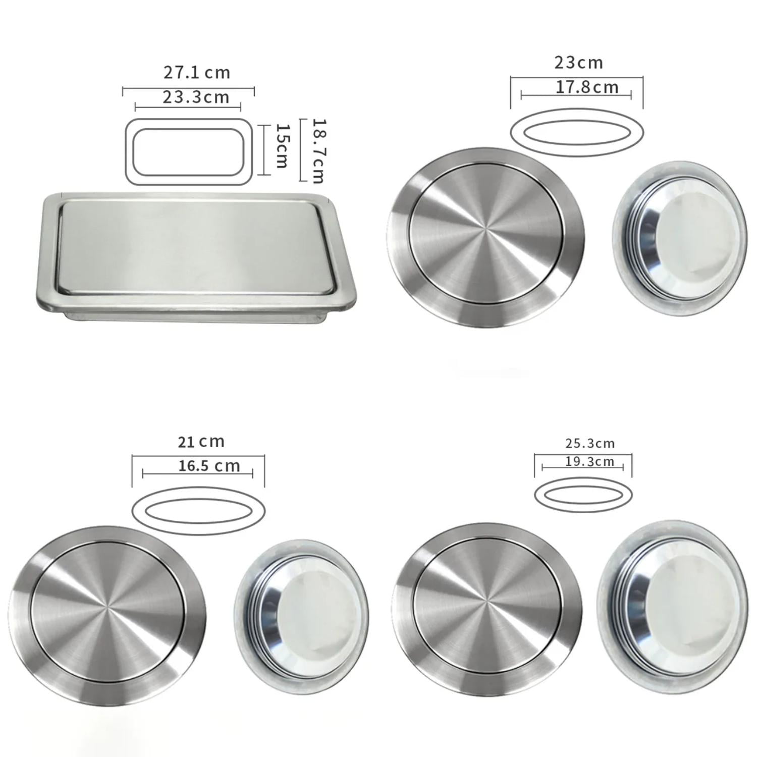 XULHAN Modern Stainless Steel Flush Recessed Balance Swing Flap Lid