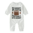 thumbnail image 1 of XUNHAO Baby Boys Girls Cotton Football Rugby Printed Autumn Long Sleeve Romper Sweatshirt Jumpsuit Cute Clothes Toddler Casual Outwear, 1 of 7
