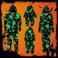 thumbnail image 1 of XUNHAO Matching Family Outfit Parent Child Colorful Skeleton Printed Hooded Zipper Home Jumpsuit Cute Family Set, 1 of 4