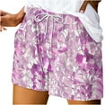 thumbnail image 1 of XUNKUSCGA Shorts for Women Peasant Floral Print Pants Casual Cut Off Trousers Elastic Waisted Drawstring Pants Summer Fashion Outfits 2025, 1 of 5