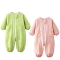 thumbnail image 1 of XUNKUSGA 2PC Baby Boys Girls Rompers Classic Plaid Mesh Lined Zip Up One Piece Jumpsuit Lightweight Loose Crewneck Long Sleeve Coveralls for Kids,3-4Years, 1 of 8