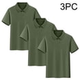 thumbnail image 1 of XUNKUSGA 3-Pack School Uniform Soft Cotton 2-Button Short Sleeve Collar Athletic Golf Shirt Classic Solid Color Stretch School Uniform Shirt for Kids,3 Years, 1 of 9