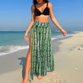 thumbnail image 1 of XUNKUSGA 3 Piece Swimsuits for Women Fashion Boho Floral Bikini Sets for Women Retro High Waisted Slit Maxi Skirt Bathing Suit Cover Up for Women,Green,M, 1 of 3