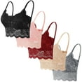 thumbnail image 1 of XUNKUSGA 5PC Lace Bralettes for Women Spaghetti Strap Bras for Women V Neck Slim Tank Top Bandeau Bras For Women Bralettes for Women With Support, 1 of 2