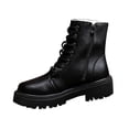 thumbnail image 1 of XUNKUSGA Ankle Boots for Women Causal 8-Eye Side Zipper Booties for Women Fashion Fall Winter Trendy Thick Soled Womens Boots High Strength Durability Fall Boots Black, 1 of 9