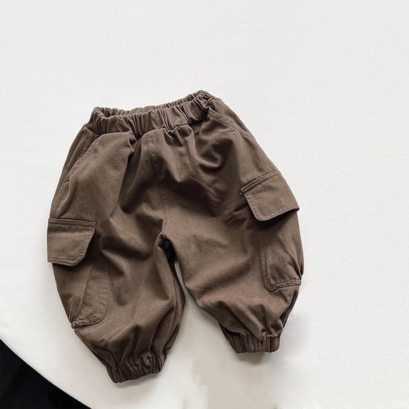 XUNKUSGA Baby Boy Clothes 0-18M Elastic Waist Casual Cargo Pants Hippie Loose Fit Boys' Sweatpants with Multi Pocket Comfortable Cotton Baby Clothes