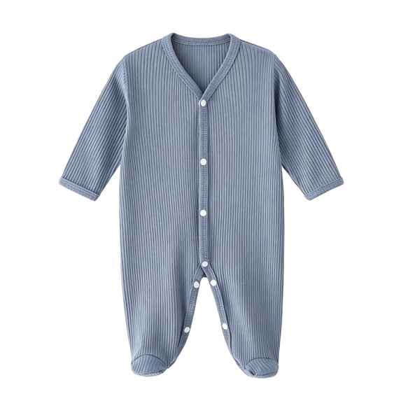 XUNKUSGA Baby Clothes Cotton Soft Long Sleeve Button Baby Boys' Footies & Rompers Comfortable Skin-Friendly Unisex Baby Boy Girl Romper Jumpsuit,0-6 Months