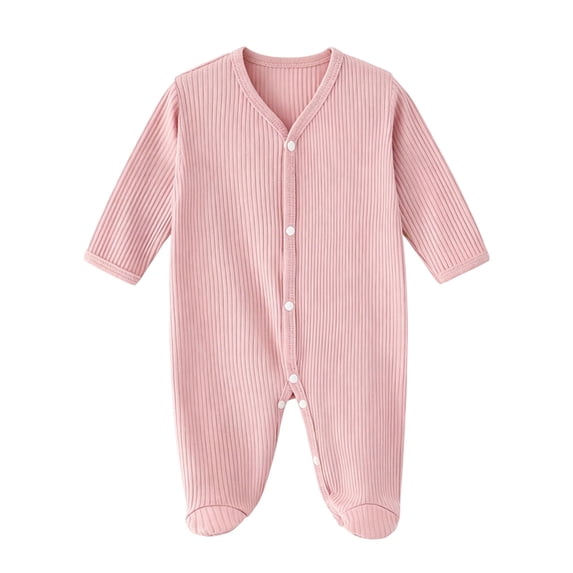 XUNKUSGA Baby Clothes Cotton Soft Long Sleeve Button Baby Boys' Footies & Rompers Comfortable Skin-Friendly Unisex Baby Boy Girl Romper Jumpsuit,0-6 Months