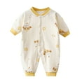 thumbnail image 1 of XUNKUSGA Baby Clothes Cute Floral Long Sleeve Cotton Baby Romper Overall Unisex Baby Clothes Newborn Baby One-Piece Button Jumpsuits Infant Bodysuit 0-2 Years, 1 of 3