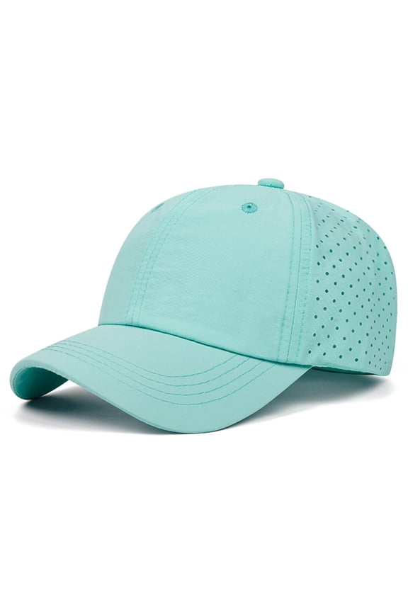 Baseball Cap for Boys Girls Summer Quick Dry Mesh Sun Hat Lightweight Breathable Running Hat Soild Color Sun Protection Curved Brim Snapback Hat,Blue,Free Size