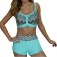 thumbnail image 1 of XUNKUSGA Bathing Suits for Women Classic Printed Racerback Tops Boyshort Bottom Two Piece Swimsuits Comfortable Soft Womens Swimsuits Fashion Athletic Swimwear for Women S-5XL, 1 of 5