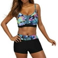 thumbnail image 1 of XUNKUSGA Bathing Suits for Women Classic Printed Racerback Tops Boyshort Bottom Two Piece Swimsuits Comfortable Soft Womens Swimsuits Fashion Athletic Swimwear for Women S-5XL, 1 of 5