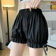 thumbnail image 1 of XUNKUSGA Bloomers for Women Satin Pettipants For Under Dresses Lace Trim Culotte Slip Snip-It Pettipants Bottom Half Slip Shorts Solid Color Loose Womens Sleep Pants Black, 1 of 3