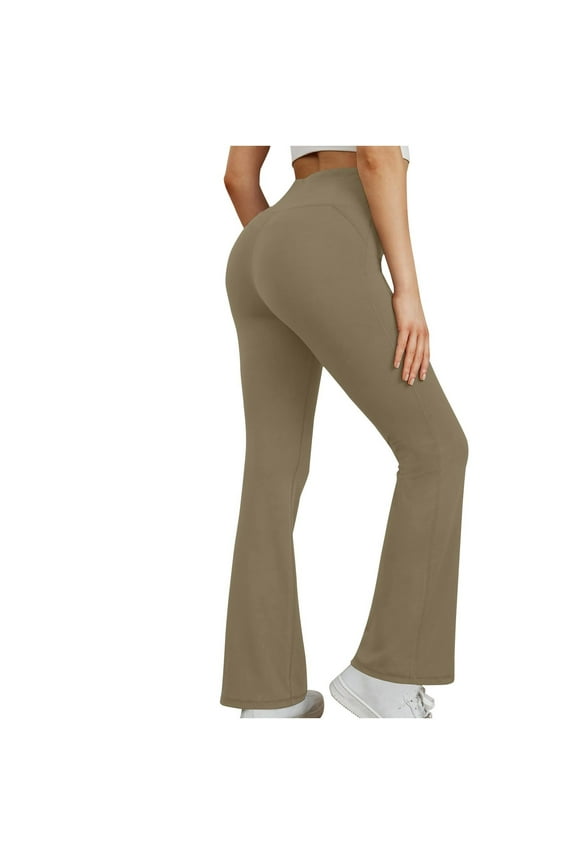 Bootcut Yoga Pants High Waist Tummy Control Booty Lift Bootleg Yoga Casual Solid Color Running Pants for Women Work Slacks Business Dress Pants Women S-2XL
