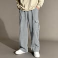 thumbnail image 1 of XUNKUSGA Boy Sweatpants 5-15Y Solid Color Elastic Waist Boys Athletic Pants Loose Straight Leg Open Bottom Cargo Pants Lightweight Adjustable Drawstring Sweat Pants with Pockets Gray, 1 of 7