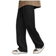 thumbnail image 1 of XUNKUSGA Boys Athletic Pants Solid Color Loose Open Bottom Boys Sweatpants High Waisted Drawstring Wide Leg Kids Pants Boys with Pockets, 1 of 4