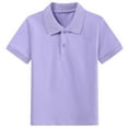 thumbnail image 1 of XUNKUSGA Boys Girls Flat Collar Tops Solid Color Tee Shirts Button Down Short Sleeve Dressy Shirt Solid Summer Tops 2-14 Years, 1 of 3