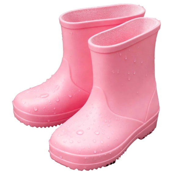 XUNKUSGA Boys Girls Waterproof Rain Boots Classic Solid Color Slip-Resistant Mud Traction Rain Boots for Girls Boys Non-Slip Lightweight Outdoor Shoes for 18M-8Y