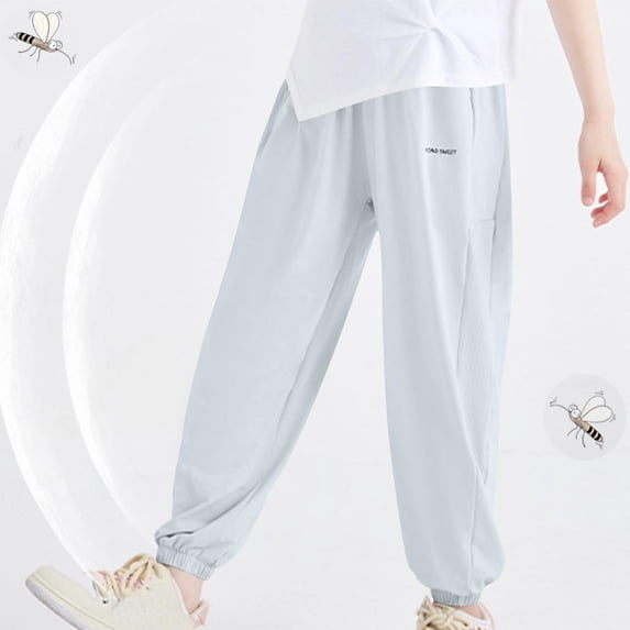 XUNKUSGA Boys Pants 3-15Y Summer Sun Protection Boys Athletic Pants Loose Soild Color Pants for Boys Lightweight Casual Boys Trousers Breathable Elastic Waist Joggers for Boys with Pockets Gray