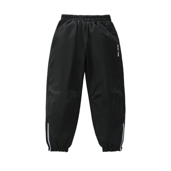 XUNKUSGA Boys Pants 4-14 Years Casual Elastic Waist Waterproof Boys' Sweatpants Fashion Loose Boys Clothes with Pockets Warm Fleece Lined Boys Fall Clothes