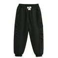 thumbnail image 1 of XUNKUSGA Boys Pants 4-14 Years Casual Elastic Waist Waterproof Boys' Sweatpants Fashion Loose Boys Clothes with Pockets Warm Fleece Lined Boys Fall Clothes, 1 of 7