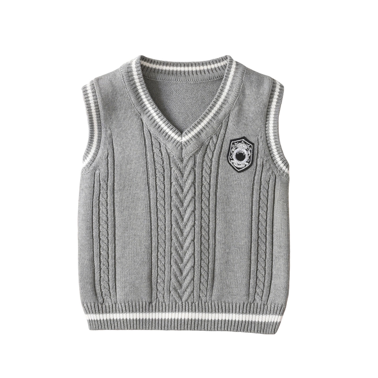 XUNKUSGA Boys Sweater Vest Classic V Neck Sleeveless School