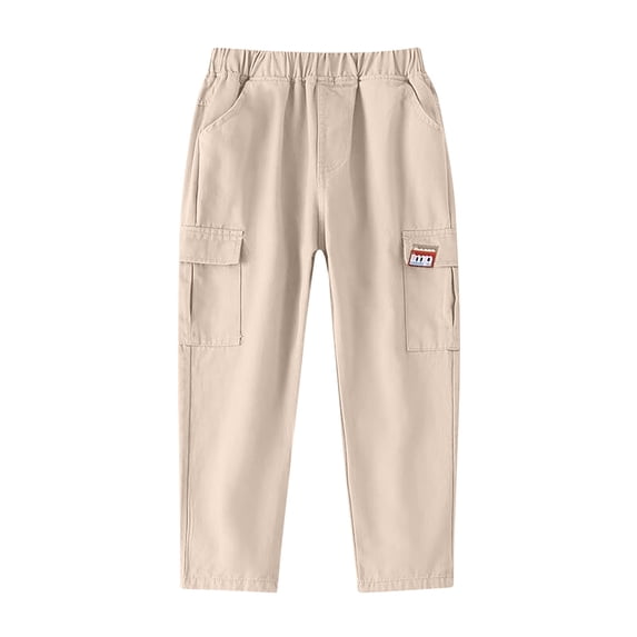 XUNKUSGA Boys' Sweatpants 1-12 Years Elastic Waist Open Bottom Cargo Pants Soft Cotton Boys Pants Comfortable Loose Straight Leg Boys Athletic Pants