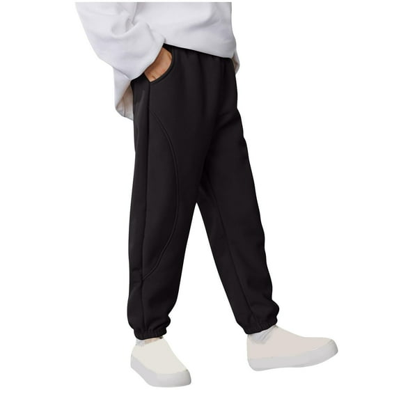 XUNKUSGA Boys Sweatpants 2-14 Years Solid Color Boys Fall Clothes Lightweight Comfortable Boys Sweat Pants Elastic Waist Loose Boys Hiking Pants with Pockets