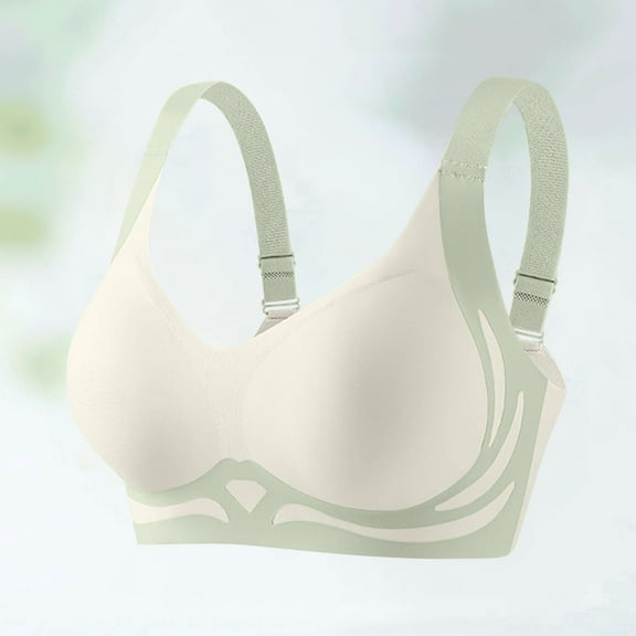 XUNKUSGA Bras for Women Anti-Sagging Women's Bras Comfortable No Underwire Seamless Bralettes for Women With Support Deep V Full Coverage Lightly Womens Bralettes